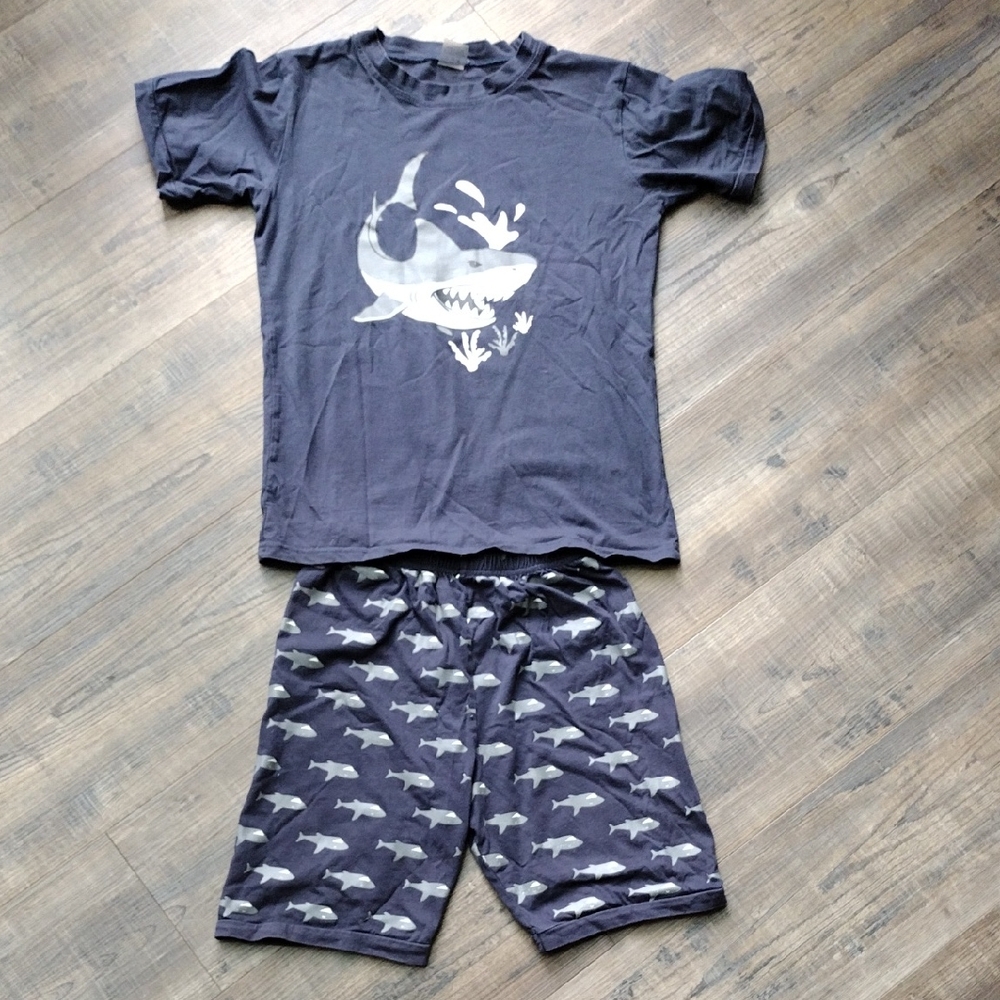 Kids Shark Pajama Set - Gray